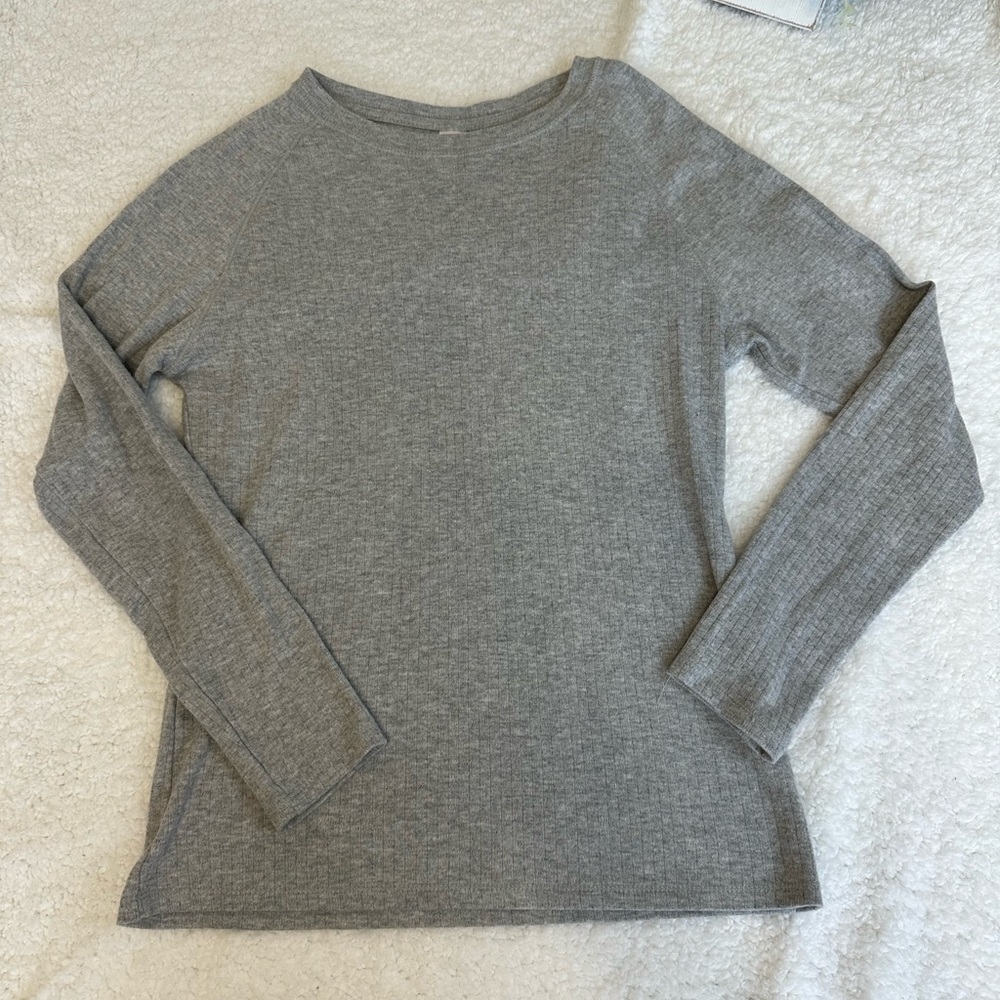 Just Be ribbed Heather grey top Size Medium